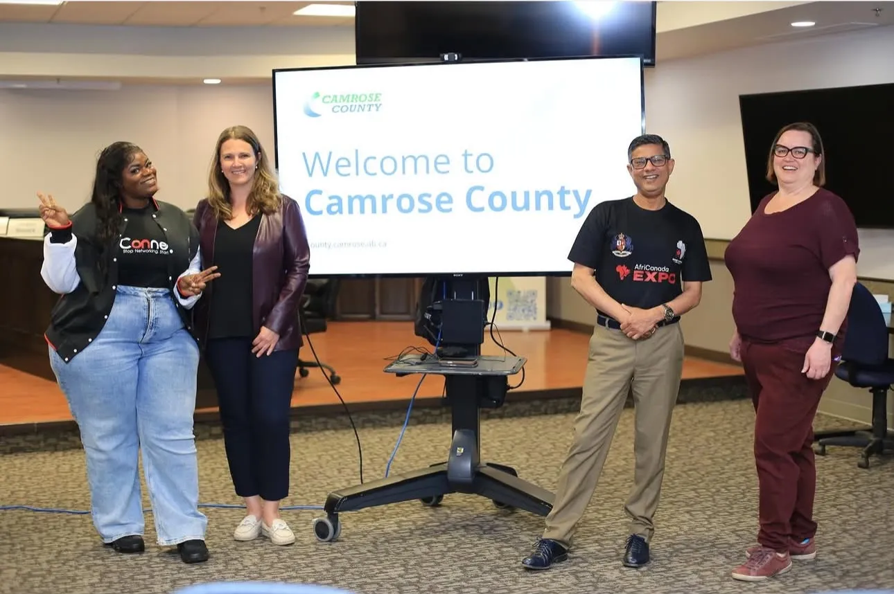 Welcome to Camrose County — the delegation at the county office
